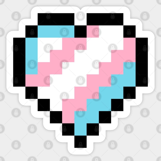 Transgender Pride Pixel Heart Sticker by mockingjaeart